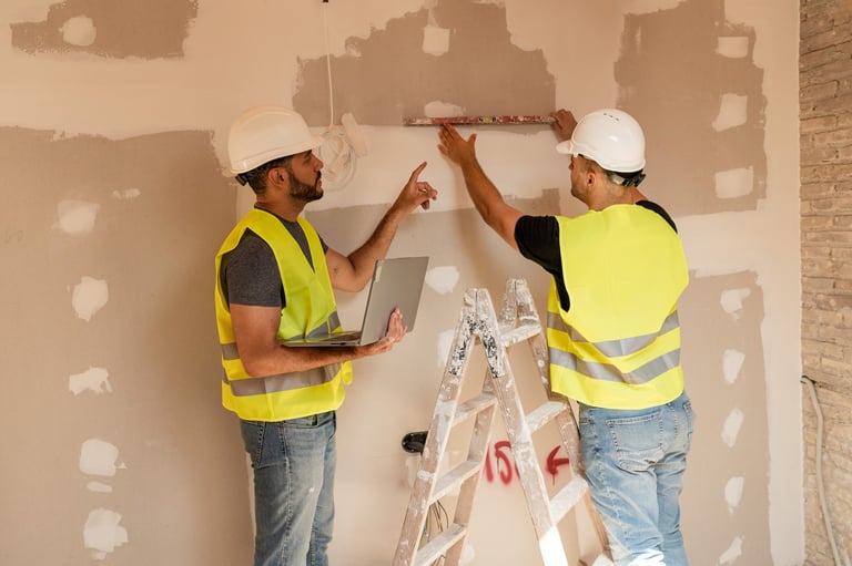 Professional contractor at work